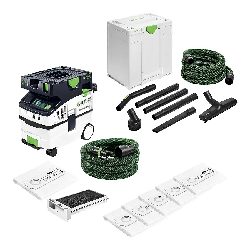 Festool CTM MIDI I CLEANTEC Absaugmobil ( 574822 ) + Nassfilter + 5x Filtersack + Handwerker Reinigungsset