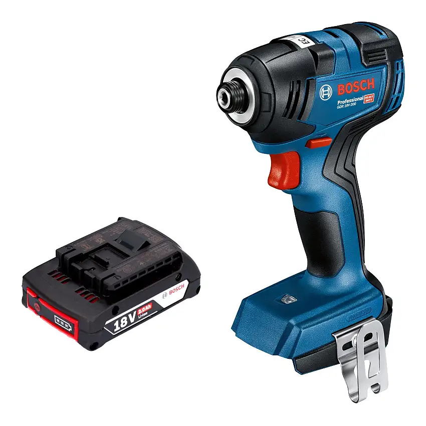 Bosch GDR 18V-200 Professional Akku Drehschlagschrauber 18 V 200 Nm Brushless + 1x Akku 2,0 Ah - ohne Ladegerät