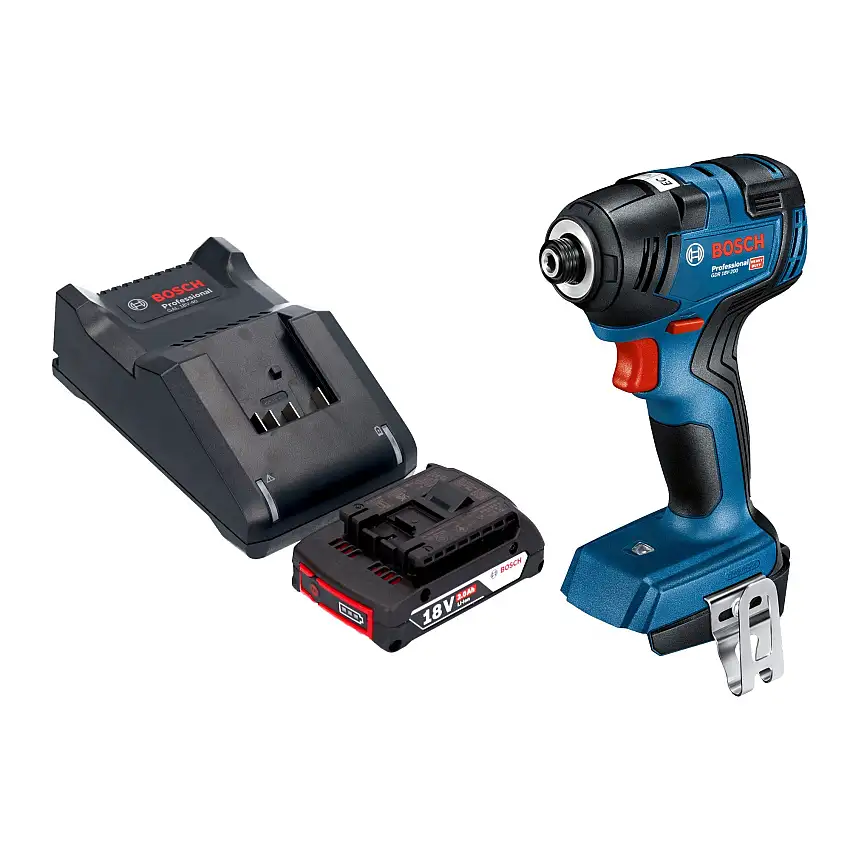 Bosch GDR 18V-200 Professional Akku Drehschlagschrauber 18 V 200 Nm Brushless + 1x Akku 2,0 Ah + Ladegerät