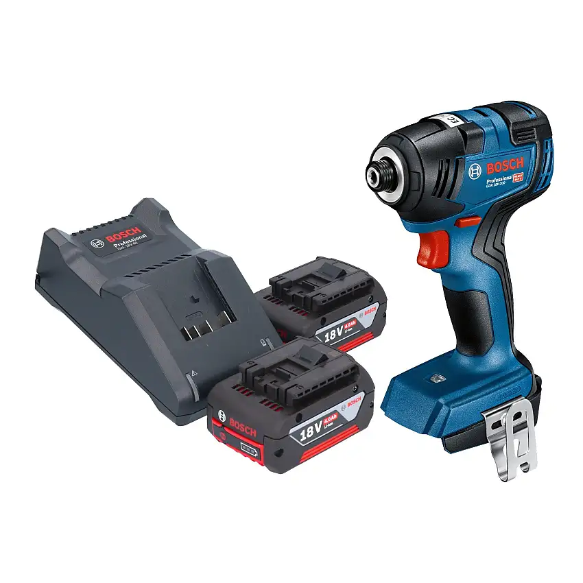 Bosch GDR 18V-200 Professional Akku Drehschlagschrauber 18 V 200 Nm Brushless + 2x Akku 4,0 Ah + Ladegerät