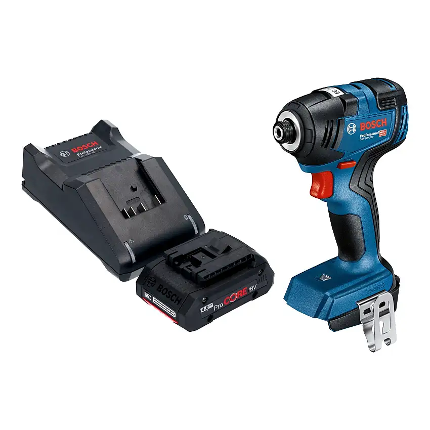 Bosch GDR 18V-200 Professional Akku Drehschlagschrauber 18 V 200 Nm Brushless + 1x ProCORE Akku 4,0 Ah + Ladegerät