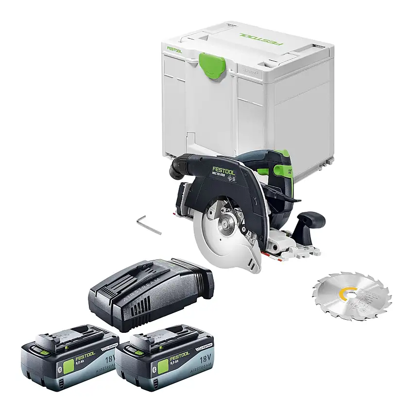Festool HKC 55 KEB-Basic Akku Handkreissäge 18 V 160 mm Brushless + 2x Akku 8,0 Ah + Ladegerät + Systainer