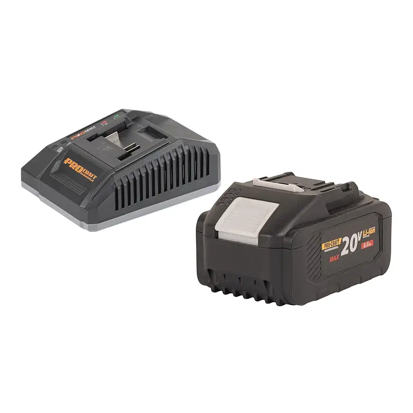 Procraft Starter Pack C20/6.5 Schnell Ladegerät 20 V 6,5 A + 1x 20/8 Akku 8,0 Ah
