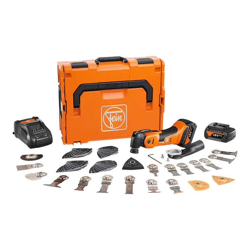 Fein AMM 700 MAX TOP Multimaster 18 V AMP ( 71293661000 ) + 2x Akku 4,0 Ah + Ladegerät + 60 tlg. Zub. + L-Boxx