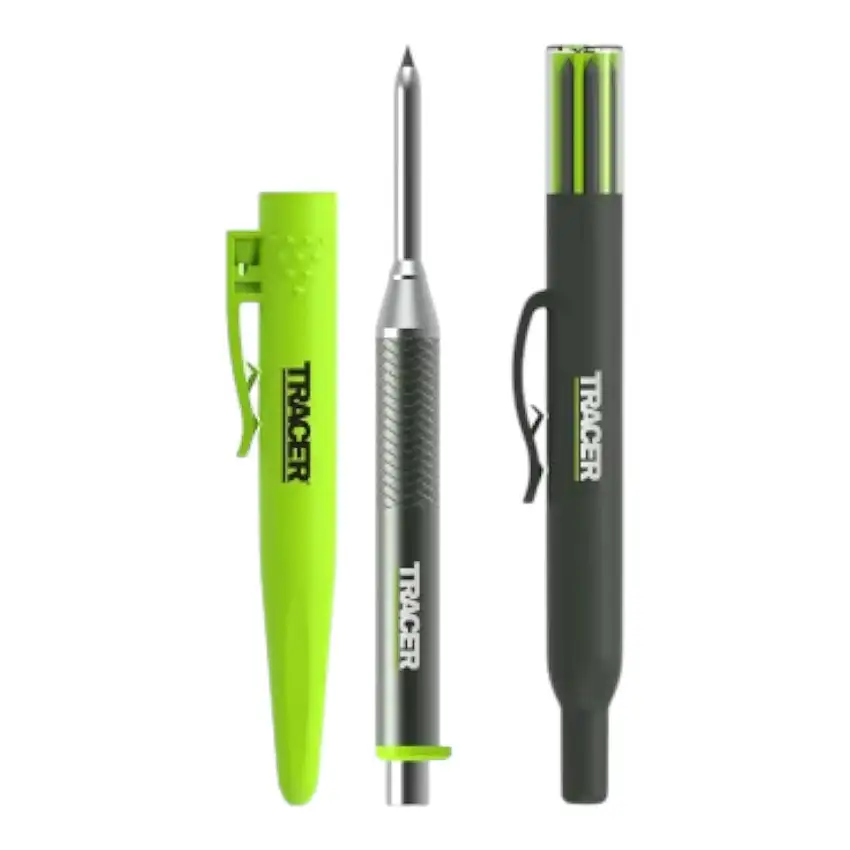 TRACER Pro Series Aluminium Tiefloch Bleistift + 6 Ersatzminen Set