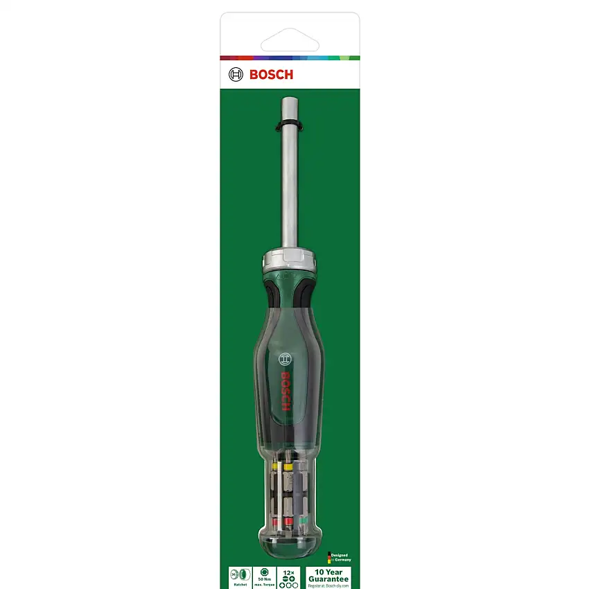 Bosch Ratschen Schraubendreher + 12x Bit ( 1600A032V0 ) PH / PZ / SL / TX Chrom Vanadium
