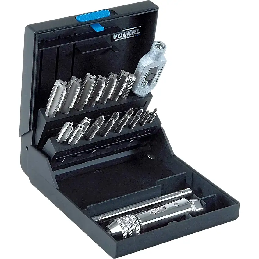 VÖLKEL P.K.21 Handgewindebohrer Satz + Knarre 23 tlg. M3 - M12 DIN 352 ( 47005 )