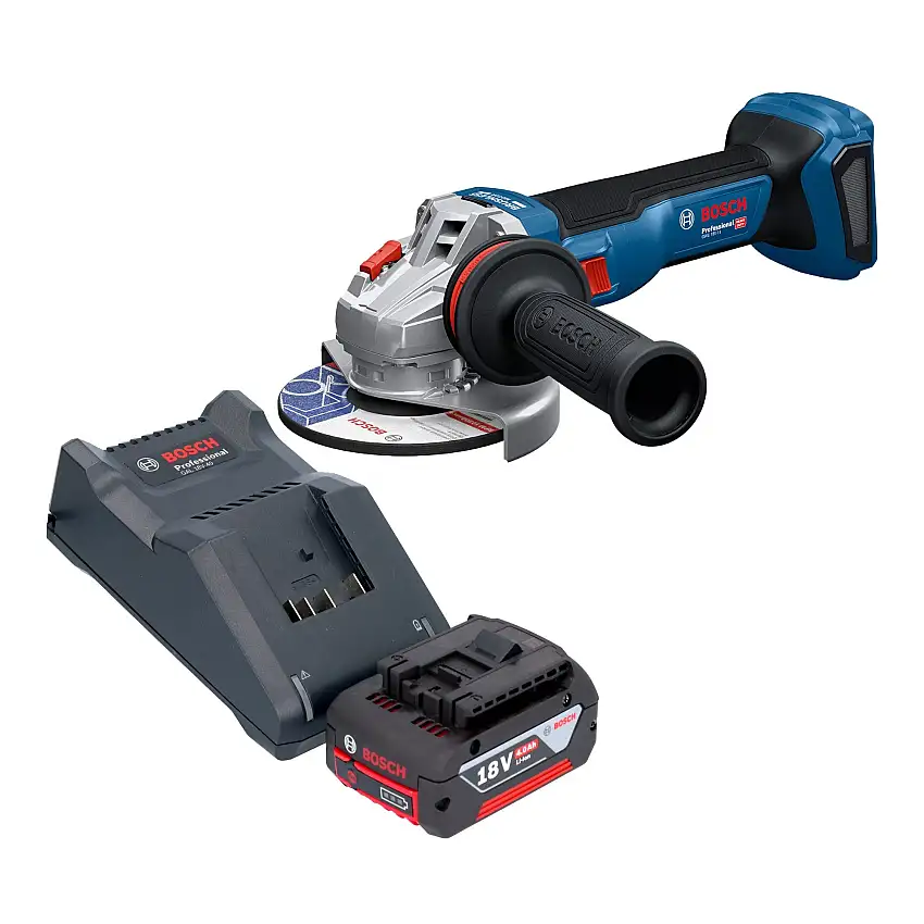 Bosch GWS 18V-11 Professional Akku Winkelschleifer 18 V 125 mm + 1x Akku 4,0 Ah + Ladegerät