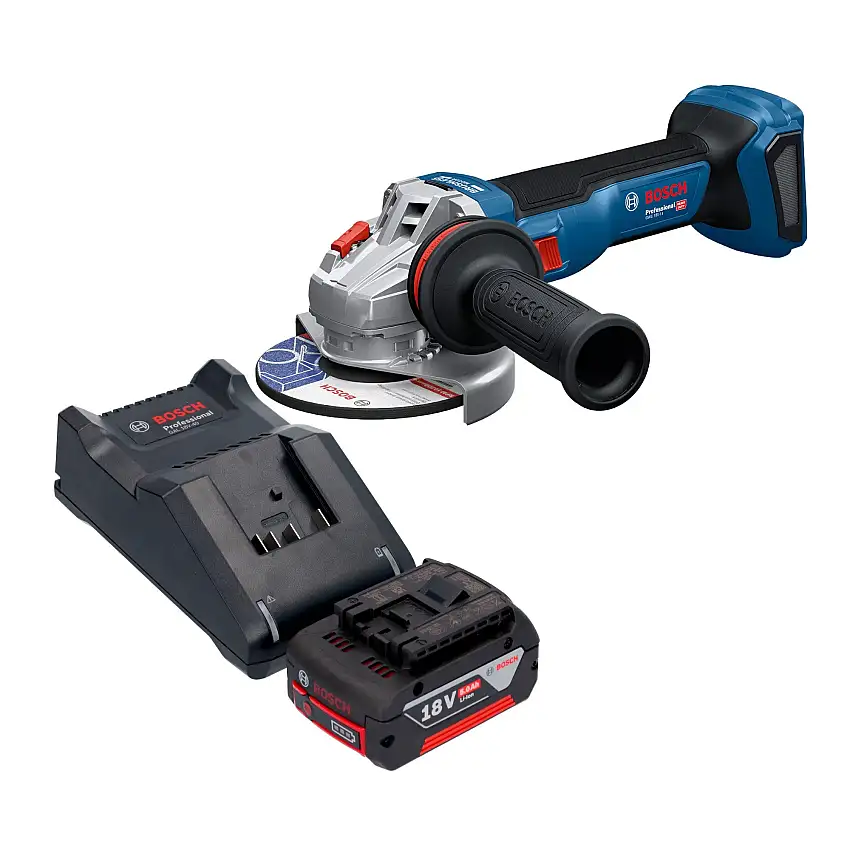 Bosch GWS 18V-11 Professional Akku Winkelschleifer 18 V 125 mm + 1x Akku 5,0 Ah + Ladegerät