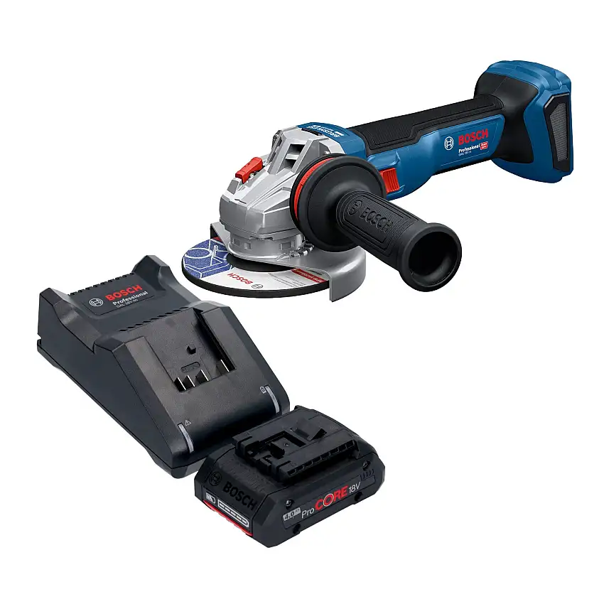 Bosch GWS 18V-11 Professional Akku Winkelschleifer 18 V 125 mm + 1x ProCORE Akku 4,0 Ah + Ladegerät