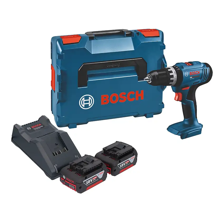 Bosch GSB 18V-25 Professional Akku Schlagbohrschrauber 18 V 56 Nm + 2x Akku 4,0 Ah + Ladegerät + L-Boxx