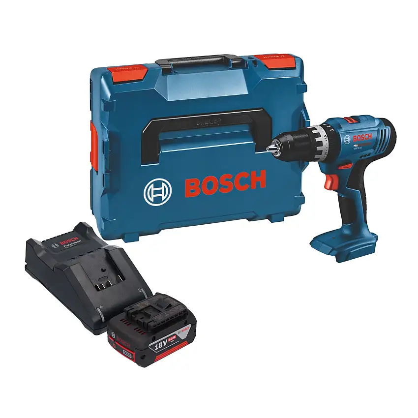 Bosch GSB 18V-25 Professional Akku Schlagbohrschrauber 18 V 56 Nm + 1x Akku 5,0 Ah + Ladegerät + L-Boxx