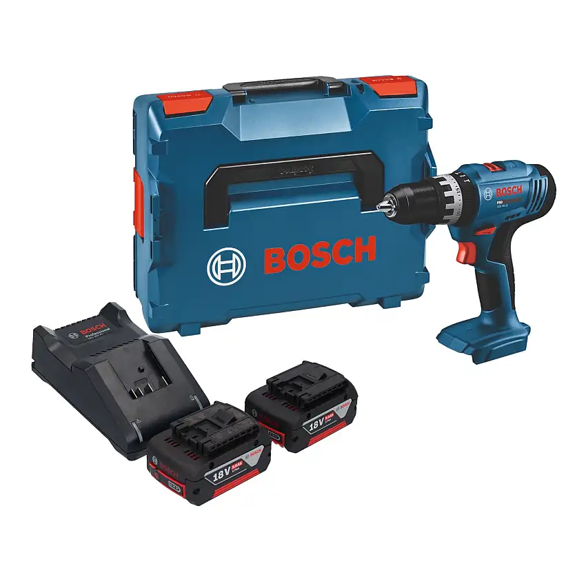 Bosch GSB 18V-25 Professional Akku Schlagbohrschrauber 18 V 56 Nm + 2x Akku 5,0 Ah + Ladegerät + L-Boxx