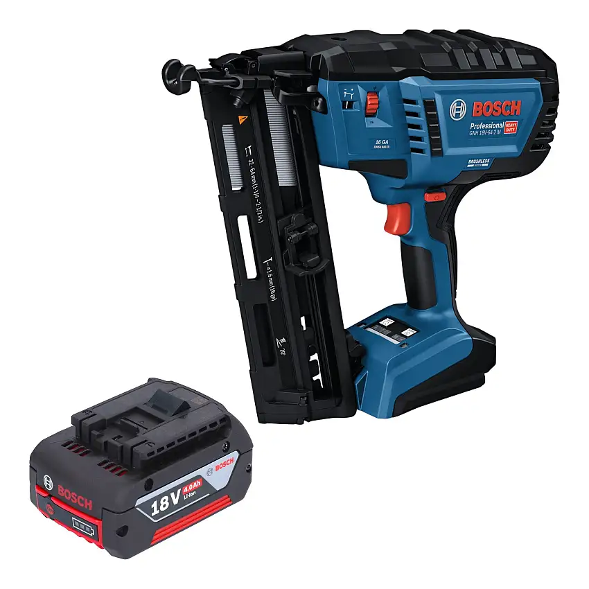 Bosch GNH 18V-64-2 M Professional Akku Holznagler 18 V 1,6 x 32 - 64 mm + 1x Akku 4,0 Ah - ohne Ladegerät