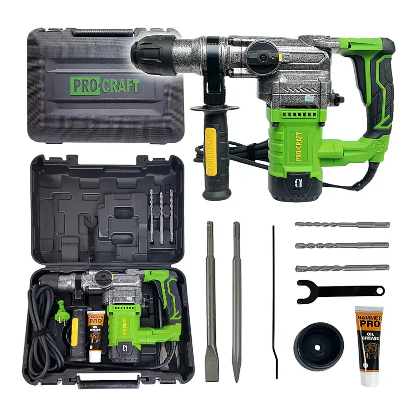 Procraft BH1300 Kombihammer 1050 Watt 4,5 J SDS plus + Koffer