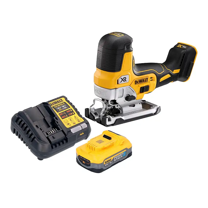 DeWalt DCS 335 H1 Akku Stichsäge 18 V 135 mm Brushless + 1x Powerstack Akku 5,0 Ah + Ladegerät