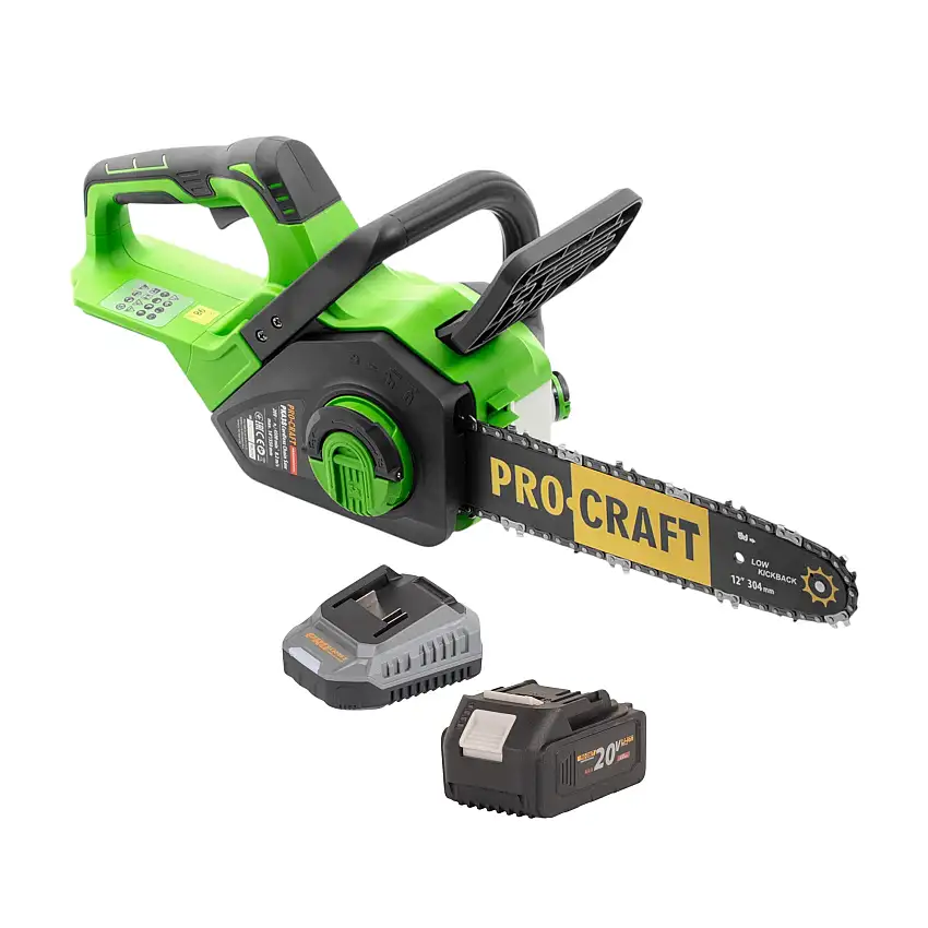 Procraft PKA38 Akku Kettensäge 20 V 304 mm Brushless + 1x Akku 4,0 Ah + Ladegerät