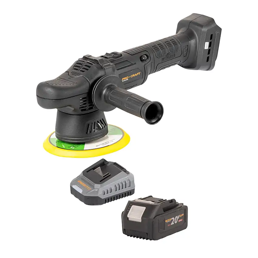 Procraft PM20bb Akku Poliermaschine 20 V 150 mm + 1x Akku 4,0 Ah + Ladegerät