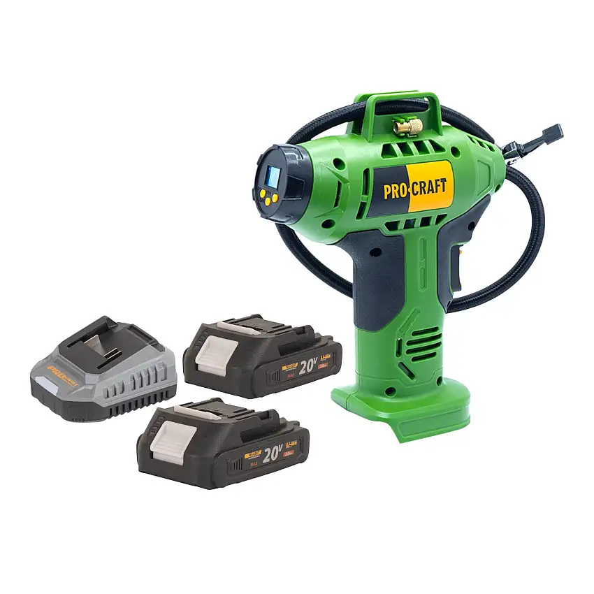 Procraft LK20 Akku Kompressor 20 V 11 bar + 2x Akku 2,0 Ah + Ladegerät