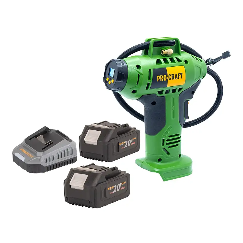 Procraft LK20 Akku Kompressor 20 V 11 bar + 2x Akku 4,0 Ah + Ladegerät