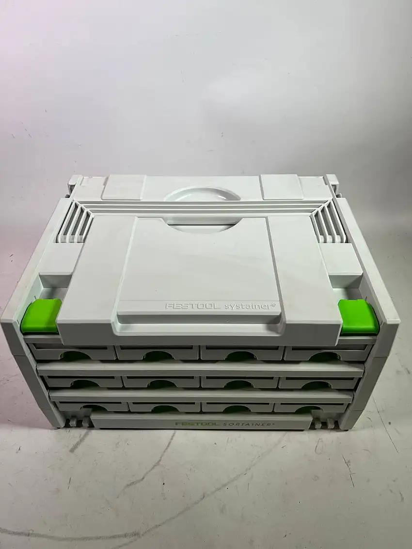 Festool Sortainer SYS 3-SORT/12 Sortiment Koffer mit 12 Fächer ( 491986 ) für Schrauben Dübel Nägel - Beschädigt