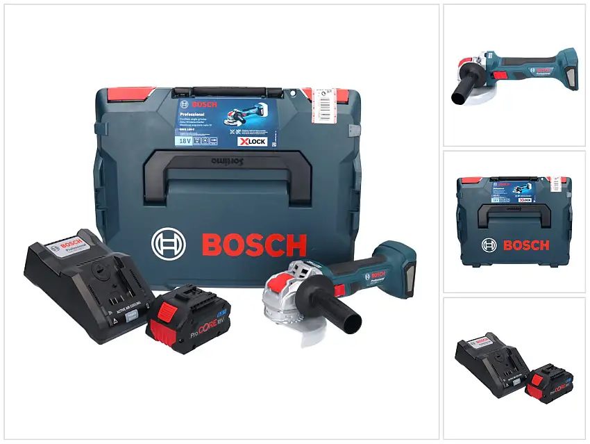 Bosch GWX 18V-7 Professional Akku Winkelschleifer 18 V 125 mm Brushless X-LOCK + 1x ProCORE Akku 5,5 Ah + Ladegerät + L-Boxx
