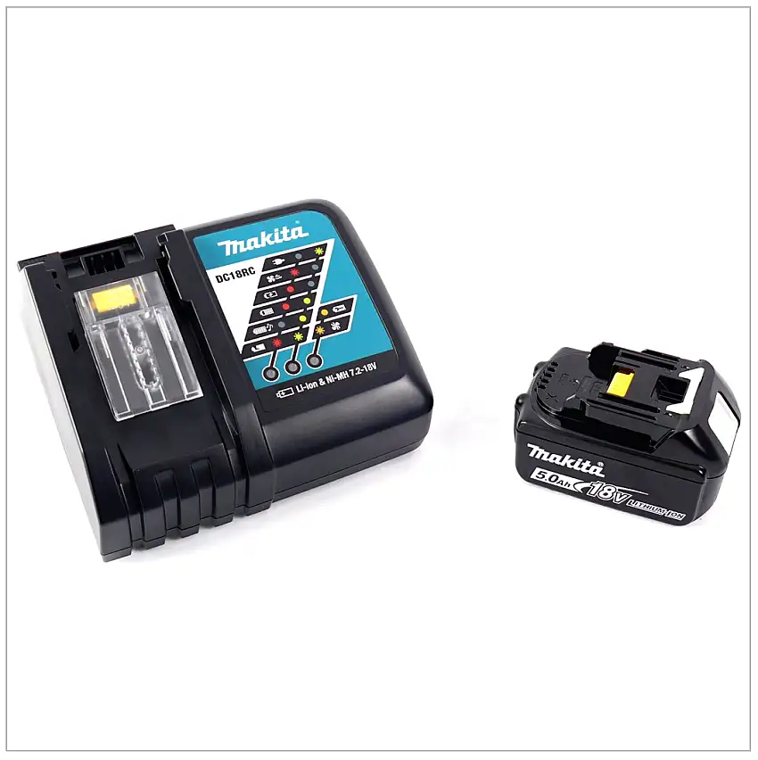 Makita DC 18 RC Akku Schnell-Ladegerät + Makita BL 1850 B - 18 V 5,0 Ah Li-Ion Akku