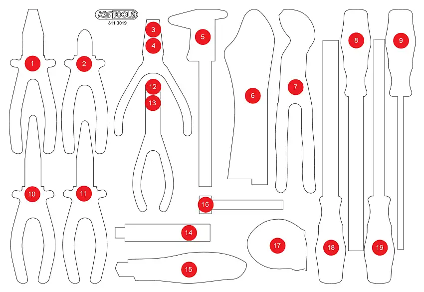 KS TOOLS Leere Schaumstoffeinlage zu 811.0019 ( 811.0019-97 )