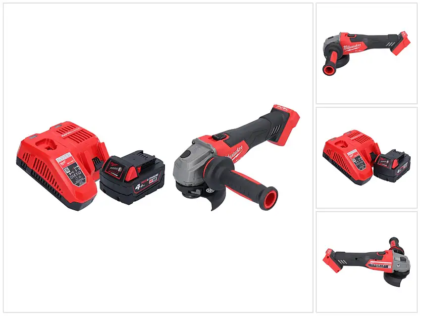 Milwaukee M18 FSAG115X-401 Akku Winkelschleifer 18 V 115 mm Brushless + 1x Akku 4,0 Ah + Ladegerät