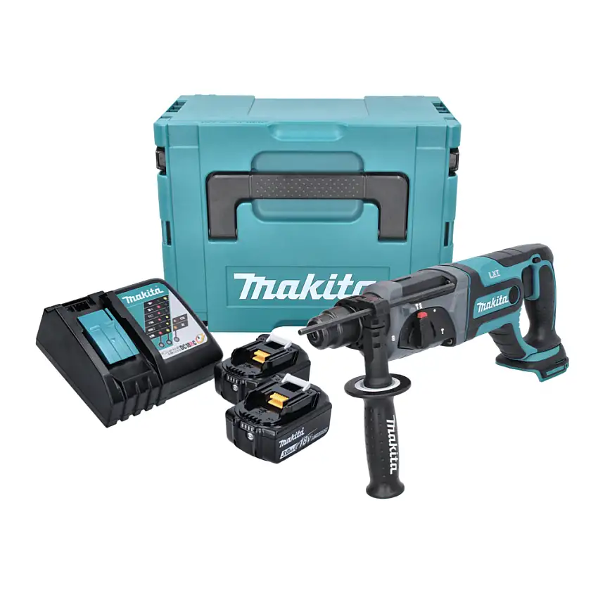 Makita DHR 241 RFJ Akku Bohrhammer 18 V 2,0 J SDS plus + 2x Akku 3,0 Ah + Ladegerät + Makpac