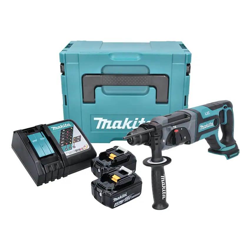 Makita DHR 241 RMJ Akku Bohrhammer 18 V 2,0 J SDS plus + 2x Akku 4,0 Ah + Ladegerät + Makpac