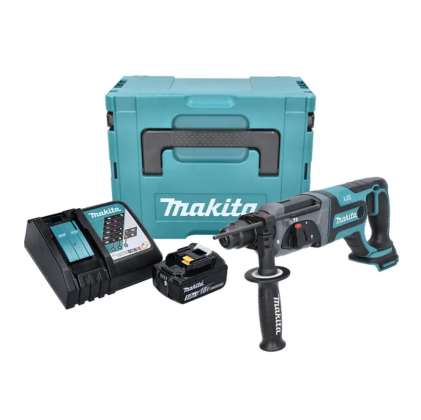 Makita DHR 241 RT1J Akku Bohrhammer 18V 2,0 J SDS plus + 1x Akku 5,0 Ah + Ladegerät + Makpac