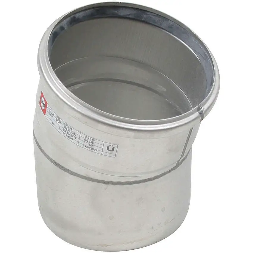BLUCHER B2-15-316 Schrankbogen, 15-Grad-Bogen, 2 x 2-1/2 Zoll, Edelstahl 316