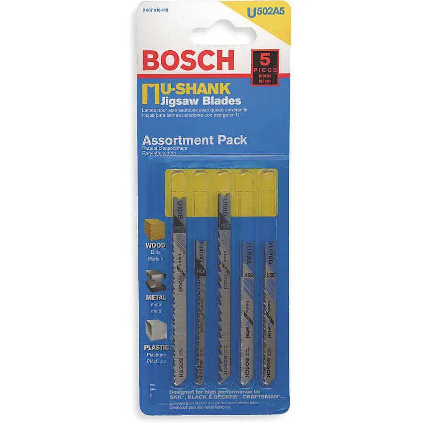 BOSCH  U502A5 Stichsägeblatt-Set aus hochkohlenstoffhaltigem Stahl