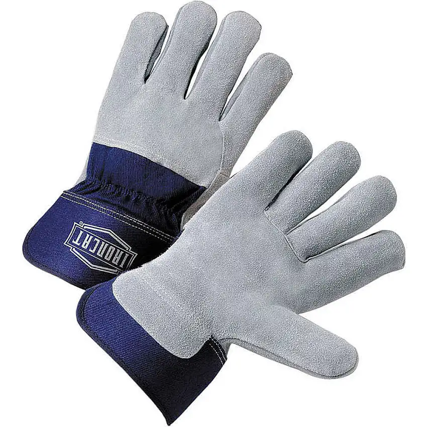 PIP  IC6/S Lederhandschuhe mit Handflächen aus Rindsleder, blau/grau, Größe S
