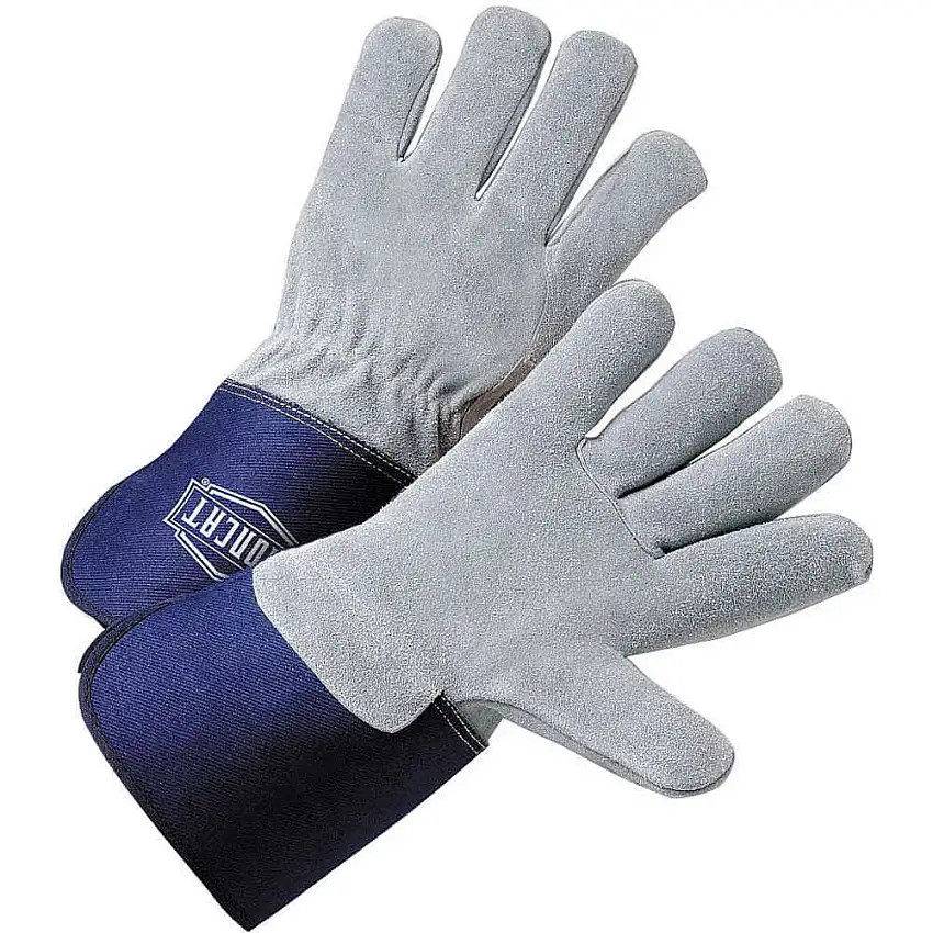 PIP  IC9/S Lederhandschuhe mit Handflächen aus Rindsleder, blau/grau, Größe S