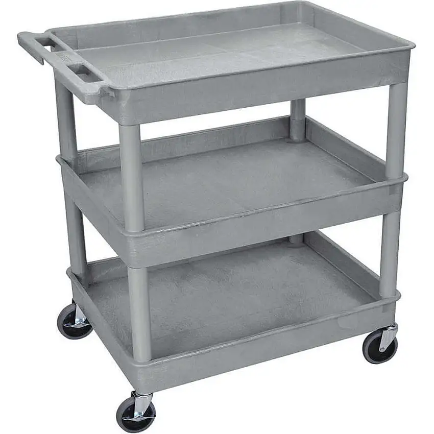 LUXOR TC111-G Mehrzweckwagen, 400 kg Tragkraft, PE, 3 Regale