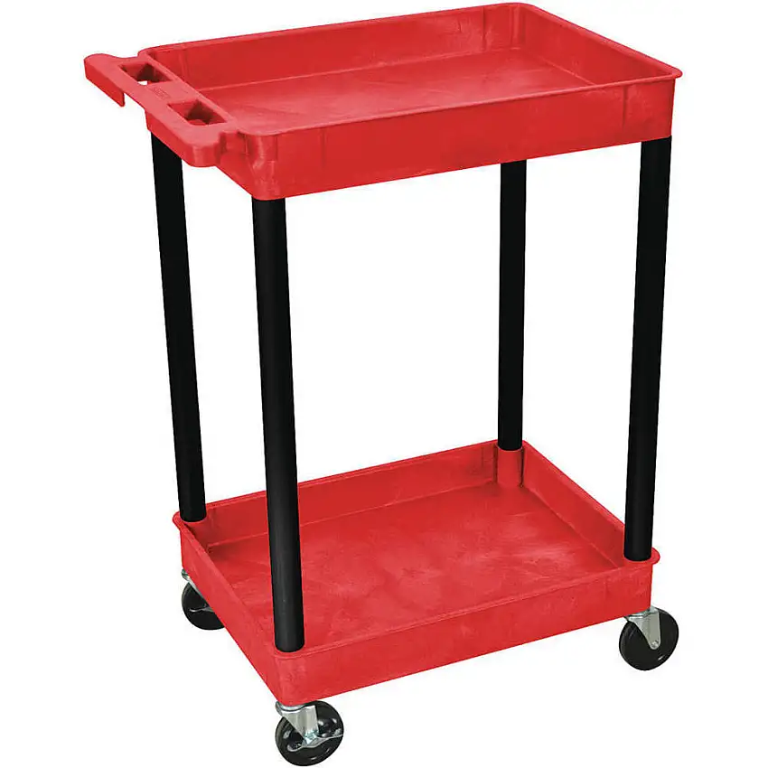 LUXOR RDSTC11BK Mehrzweckwagen, 300 lb. Tragkraft, 2 Regale