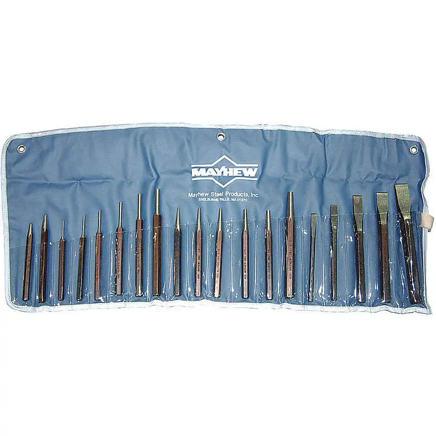 MAYHEW TOOLS  61019 Körner- und Meißelsatz, Schwarzoxid, 19-teilig