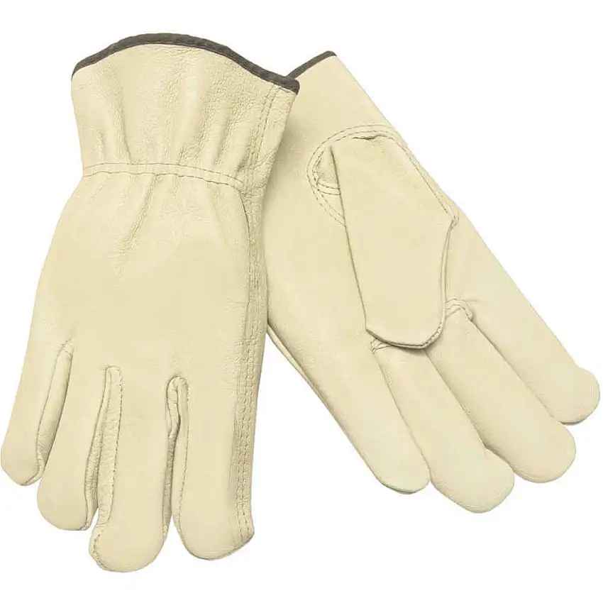 MCR SAFETY  3401L Lederhandschuhe mit Handfläche, Schweinsleder, gerafft, L Pr