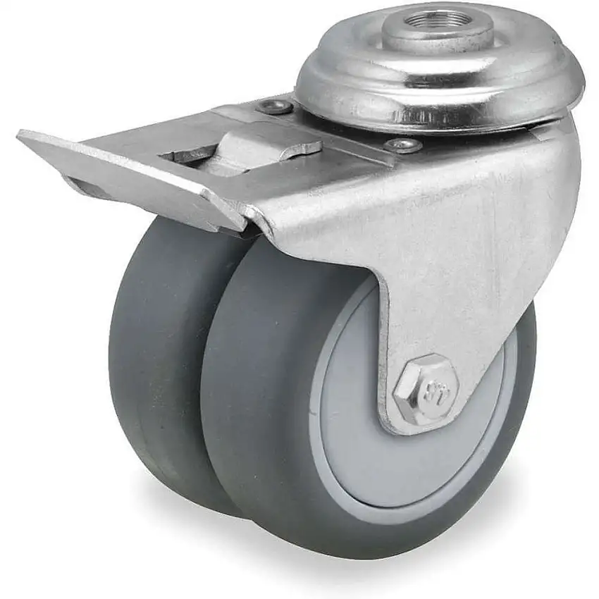 MEDCASTER  DW03TPP100TLHK01G Hohlachsschenkel-Lenkrolle 3 Zoll 220 lb