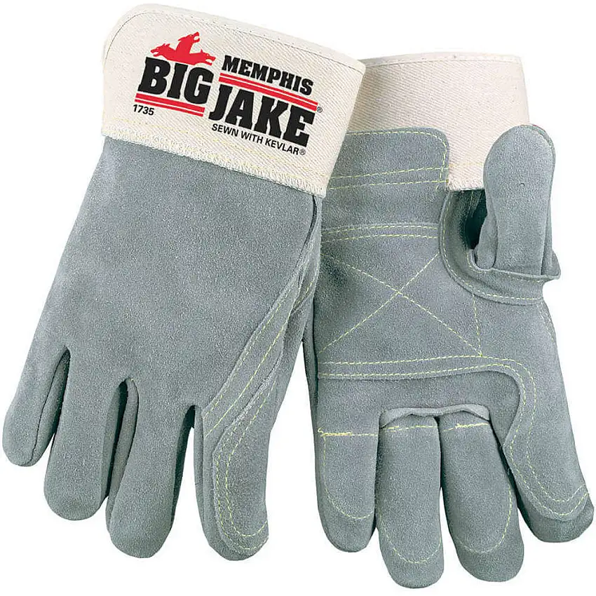 MCR SAFETY 1735L Lederhandschuhe Sicherheitsmanschette L Grau Pr