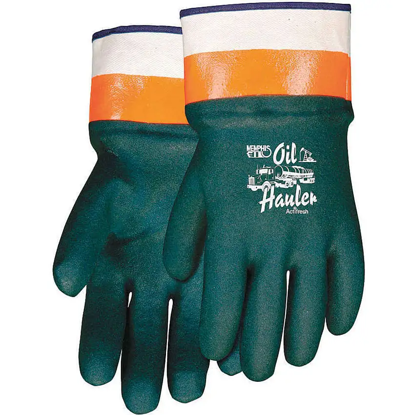 MCR SAFETY  6410SC Chemikalienbeständiger Handschuh aus PVC, Größe L, Pr