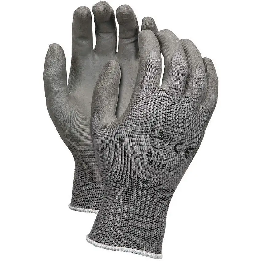 MCR SAFETY  9666L Beschichtete Handschuhe L Grau Polyurethan Pr