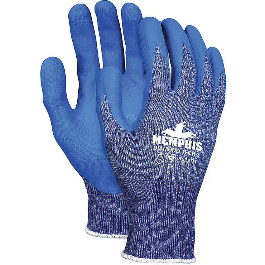 MCR SAFETY  9672DTL Schnittschutzhandschuh L Blau/blau Pr