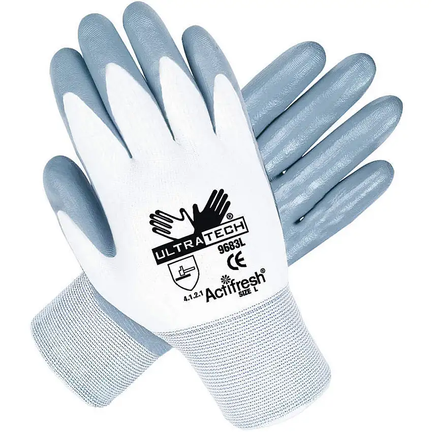 MCR SAFETY  9683S Beschichtete Handschuhe S Grau/Weiß Pr