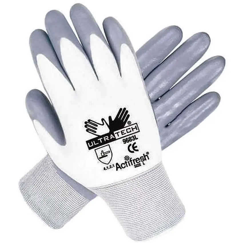 MCR SAFETY  9683XS Beschichtete Handschuhe Xs Grau/Weiß Pr