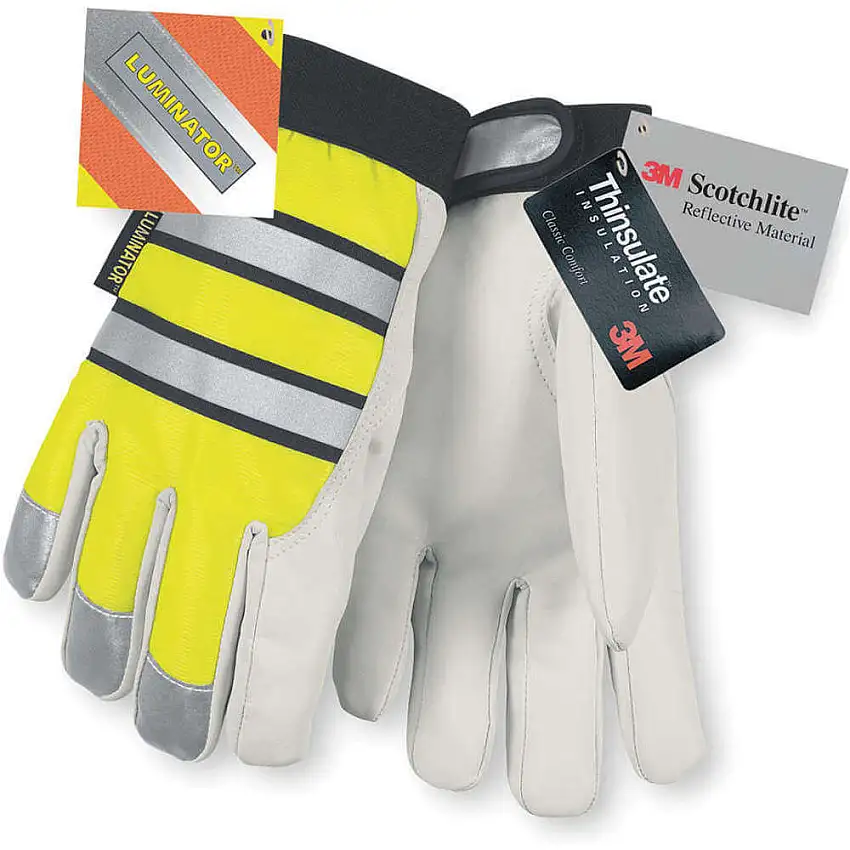 MCR SAFETY  968M Lederhandschuhe M Hi Visibility Gelb Pr