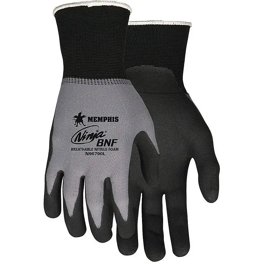MCR SAFETY  N96790L Beschichtete Handschuhe Grau/Schwarz L Pr