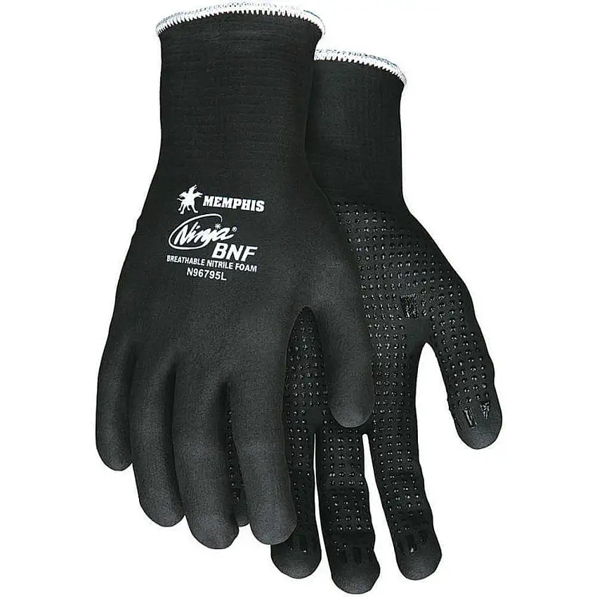 MCR SAFETY  N96795L Beschichtete Handschuhe Nitrilschaum 10 L PR